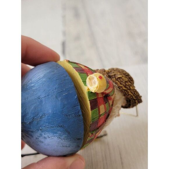 Rustic bobblehead Santa Fisher AS IS ornament fish net - Picture 4 of 7